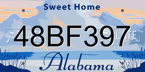 48BF397 Alabama License Plate