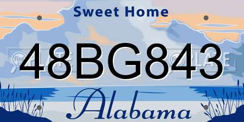 48BG843 Alabama License Plate