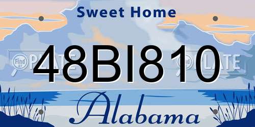 48BI810 Alabama License Plate