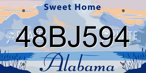 48BJ594 Alabama License Plate