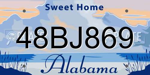 48BJ869 Alabama License Plate