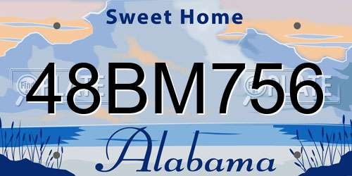 48BM756 Alabama License Plate