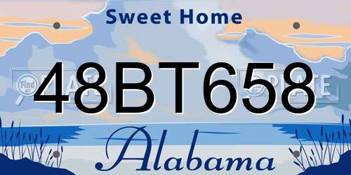 48BT658 Alabama License Plate