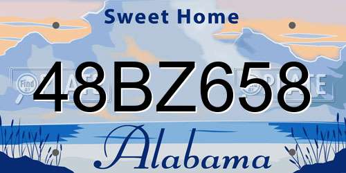 48BZ658 Alabama License Plate