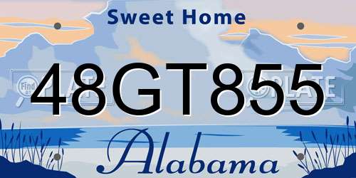 48GT855 Alabama License Plate