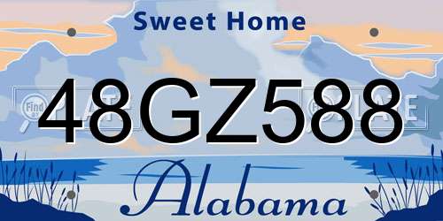 48GZ588 Alabama License Plate