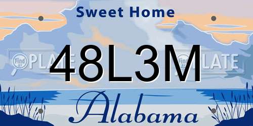 48L3M Alabama License Plate