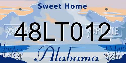 48LT012 Alabama License Plate