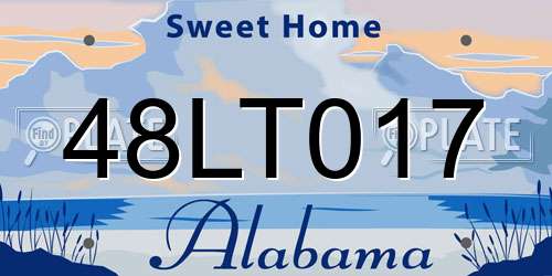 48LT017 Alabama License Plate