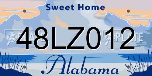 48LZ012 Alabama License Plate