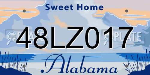 48LZ017 Alabama License Plate