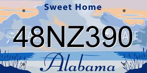 48NZ390 Alabama License Plate