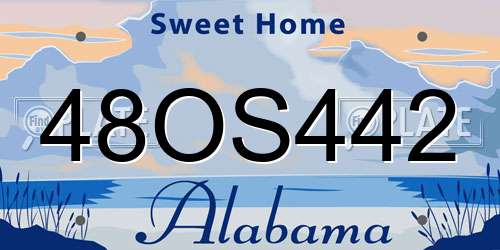 48OS442 Alabama License Plate