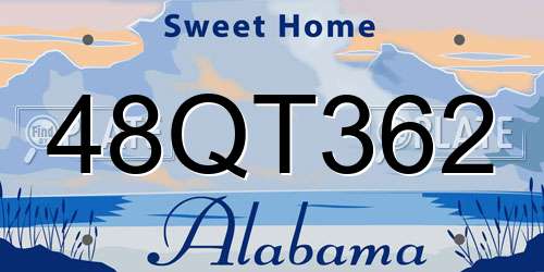 48QT362 Alabama License Plate