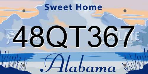 48QT367 Alabama License Plate