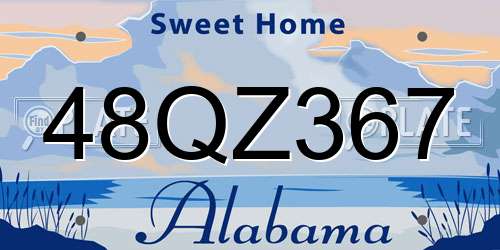 48QZ367 Alabama License Plate
