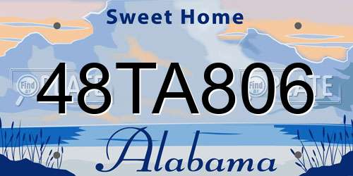 48TA806 Alabama License Plate