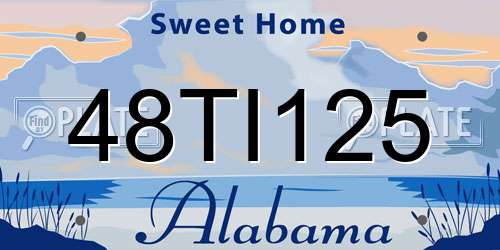 48TI125 Alabama License Plate