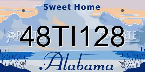 48TI128 Alabama License Plate