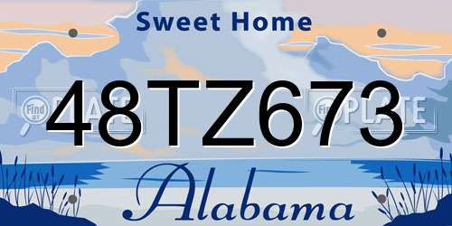 48TZ673 Alabama License Plate