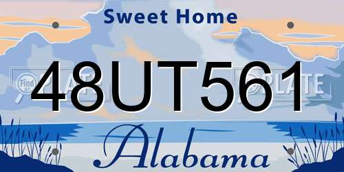 48UT561 Alabama License Plate