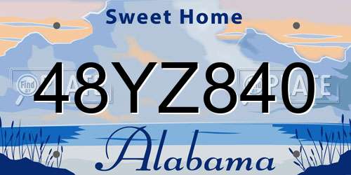 48YZ840 Alabama License Plate