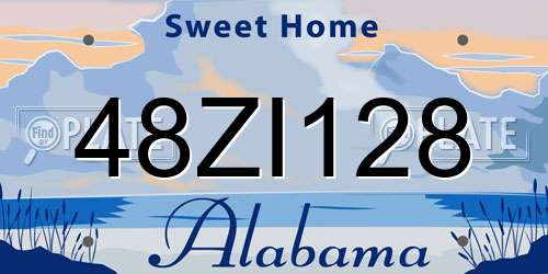 48ZI128 Alabama License Plate