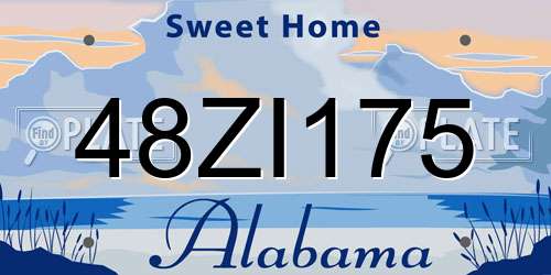 48ZI175 Alabama License Plate
