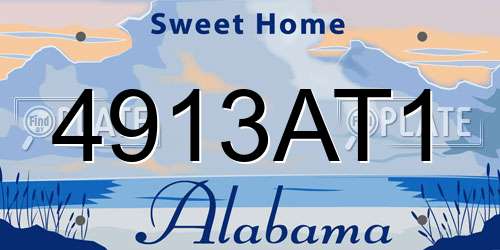 4913AT1 Alabama License Plate