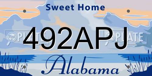 492APJ Alabama License Plate