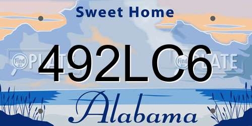 492LC6 Alabama License Plate