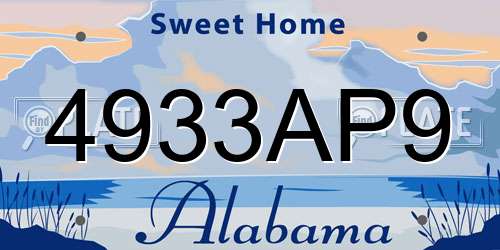 4933AP9 Alabama License Plate