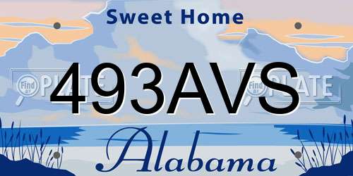 493AVS Alabama License Plate
