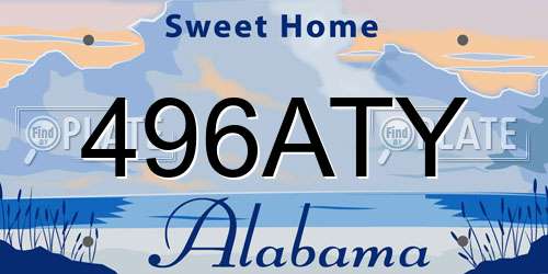 496ATY Alabama License Plate