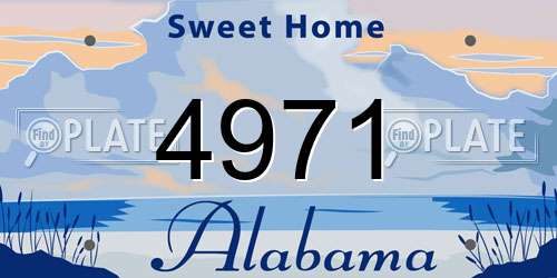 4971 Alabama License Plate