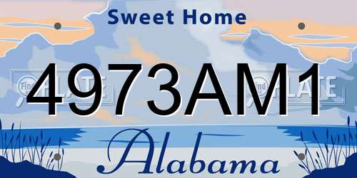 4973AM1 Alabama License Plate