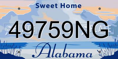 49759NG Alabama License Plate