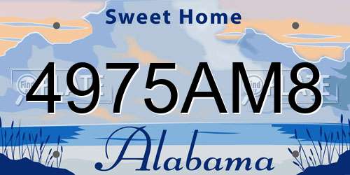 4975AM8 Alabama License Plate
