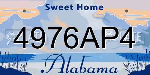 4976AP4 Alabama License Plate