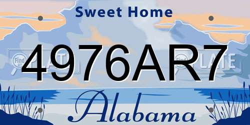 4976AR7 Alabama License Plate