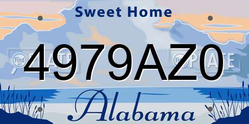 4979AZ0 Alabama License Plate