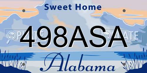 498ASA Alabama License Plate