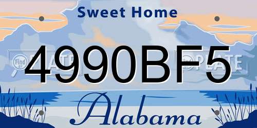 4990BF5 Alabama License Plate