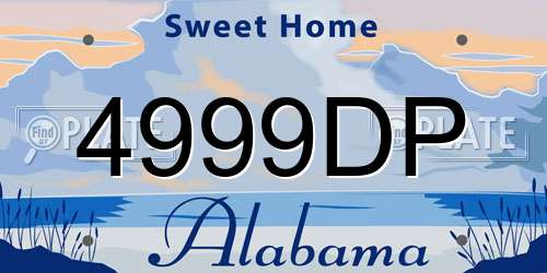 4999DP Alabama License Plate