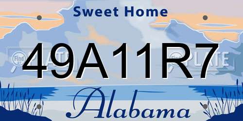 49A11R7 Alabama License Plate