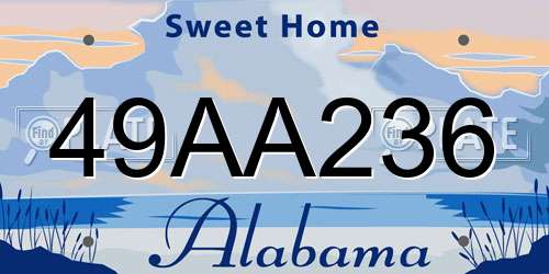 49AA236 Alabama License Plate