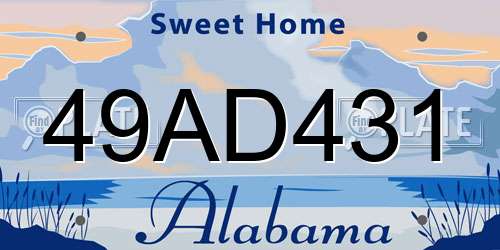 49AD431 Alabama License Plate