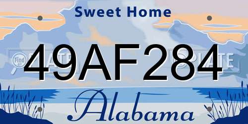 49AF284 Alabama License Plate