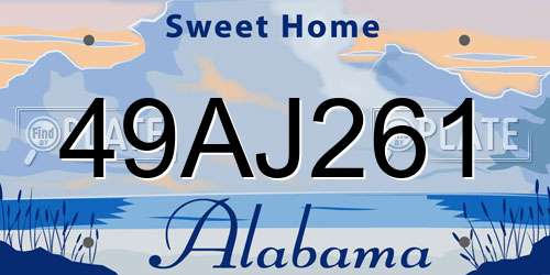 49AJ261 Alabama License Plate