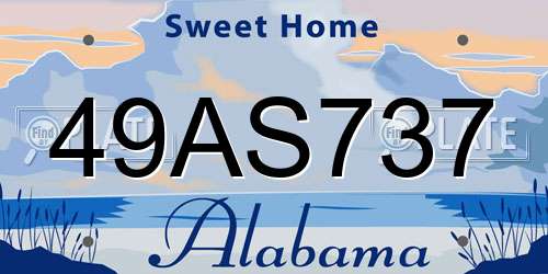 49AS737 Alabama License Plate